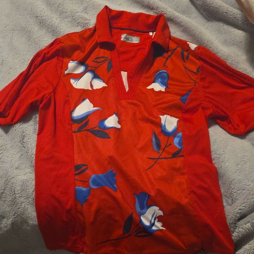 Callaway Red Floral Women's Top